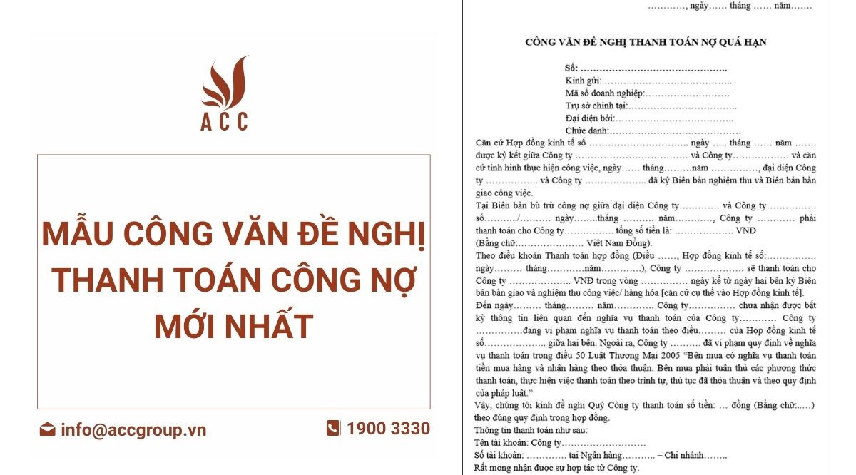 Mẫu công văn đề nghị thanh toán công nợ mới nhất