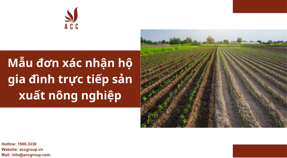 Mẫu đơn xác nhận hộ gia đình trực tiếp sản xuất nông nghiệp
