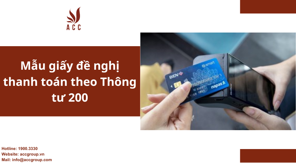 Mẫu giấy đề nghị thanh toán theo Thông tư 200