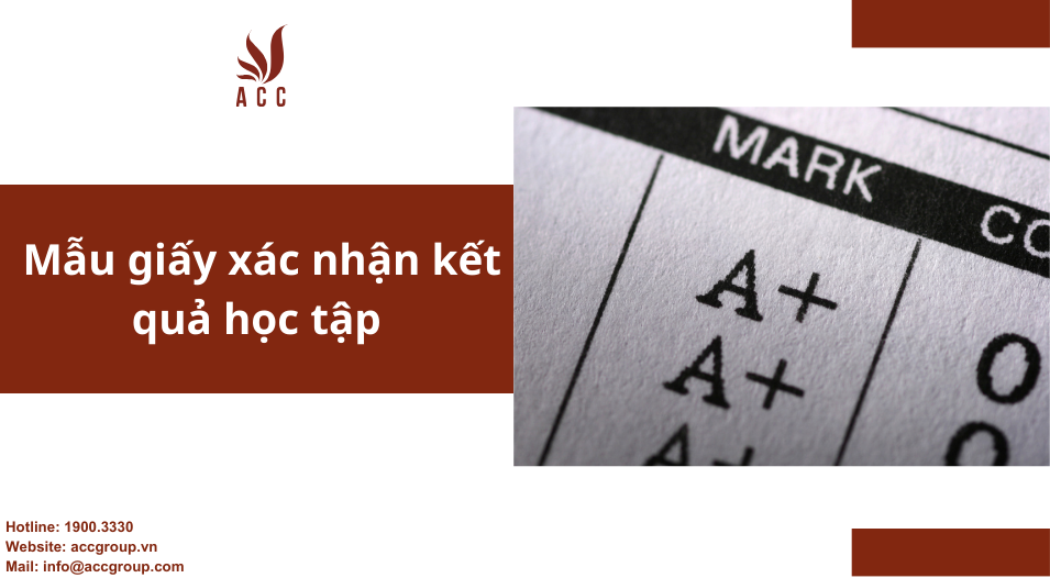 Mẫu giấy xác nhận kết quả học tập