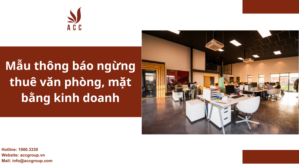 Mẫu thông báo ngừng thuê văn phòng, mặt bằng kinh doanh