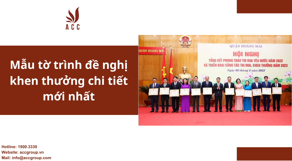 Mẫu tờ trình đề nghị khen thưởng chi tiết mới nhất