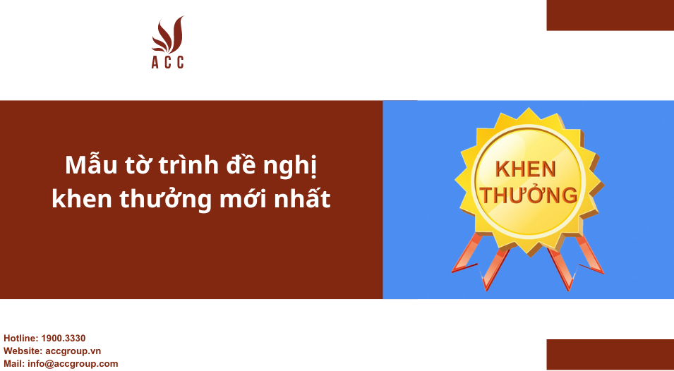 Mẫu tờ trình đề nghị khen thưởng mới nhất