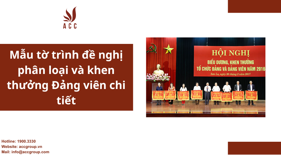 Mẫu tờ trình đề nghị phân loại và khen thưởng Đảng viên chi tiết