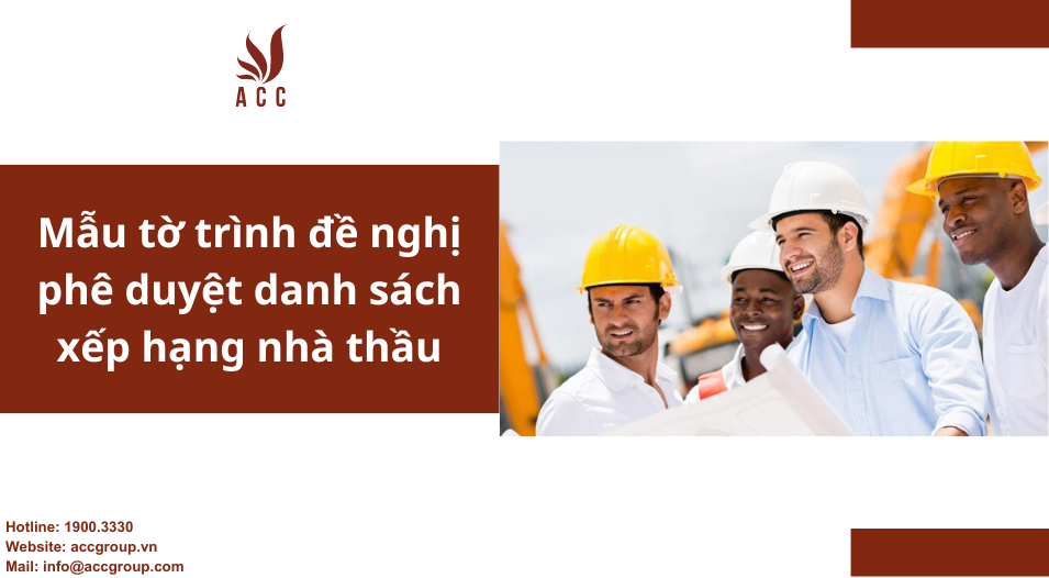 Mẫu tờ trình đề nghị phê duyệt danh sách xếp hạng nhà thầu