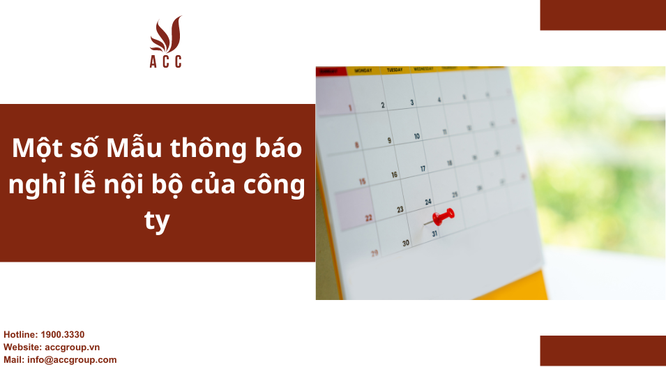 Một số Mẫu thông báo nghỉ lễ nội bộ của công ty