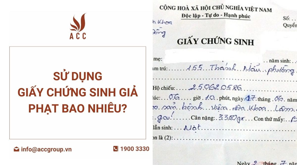Sử dụng giấy chứng sinh giả phạt bao nhiêu?