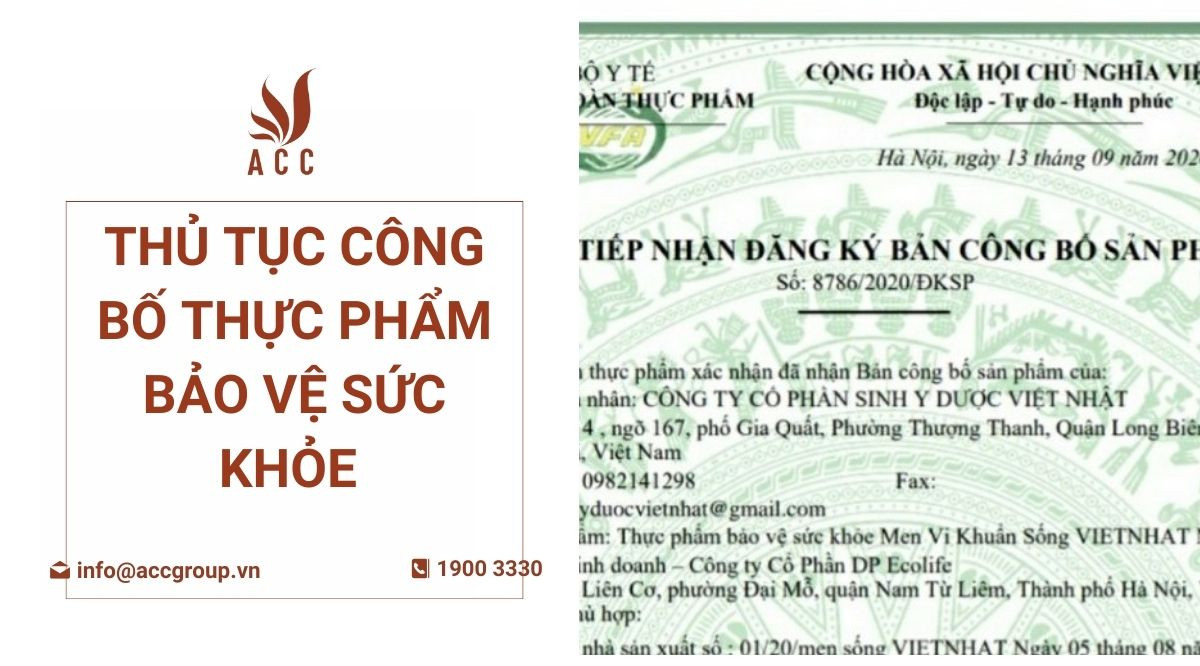 Thủ tục công bố thực phẩm bảo vệ sức khỏe