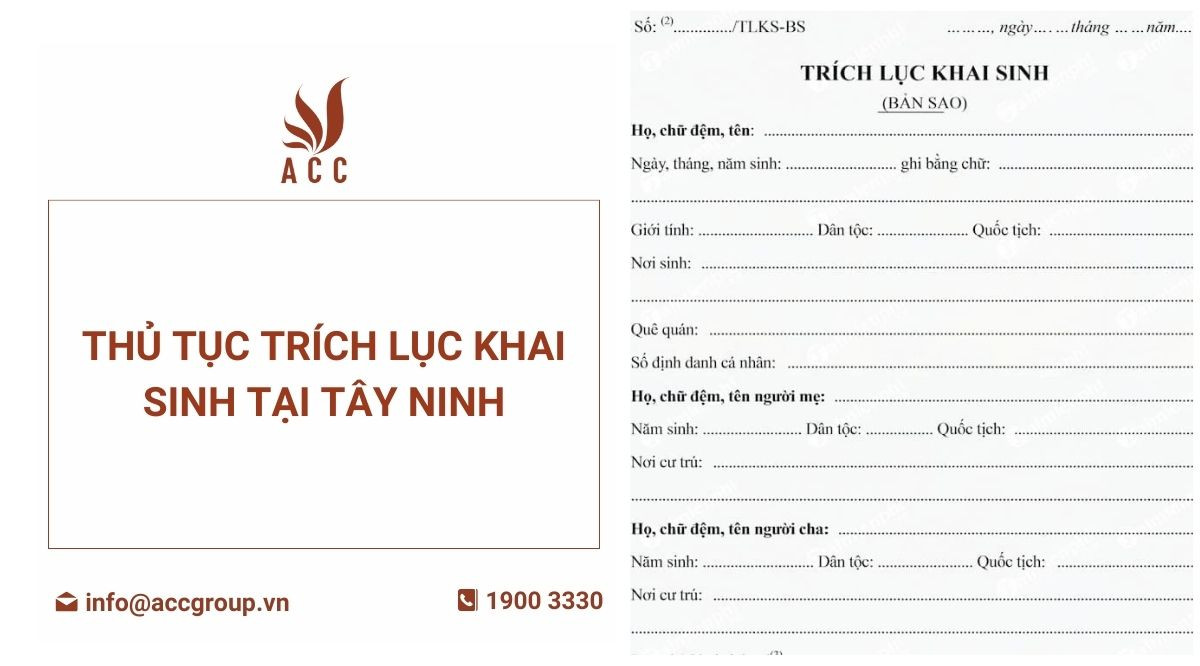 Thủ tục trích lục khai sinh tại Tây Ninh