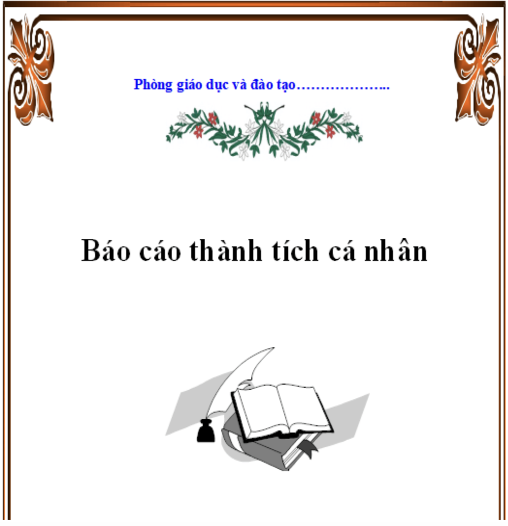 Các mẫu bìa báo cáo thành tích cá nhân