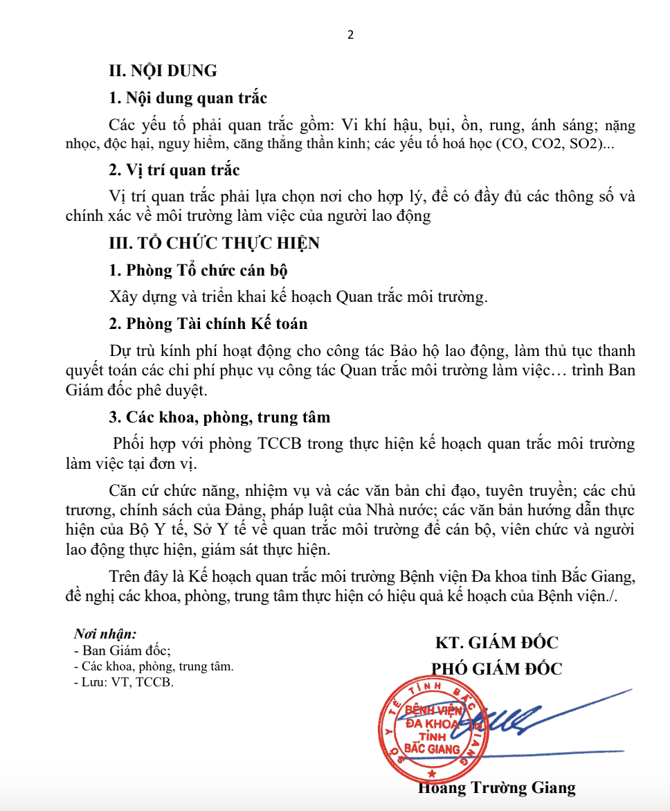 Kế hoạch quan trắc môi trường mới nhất
