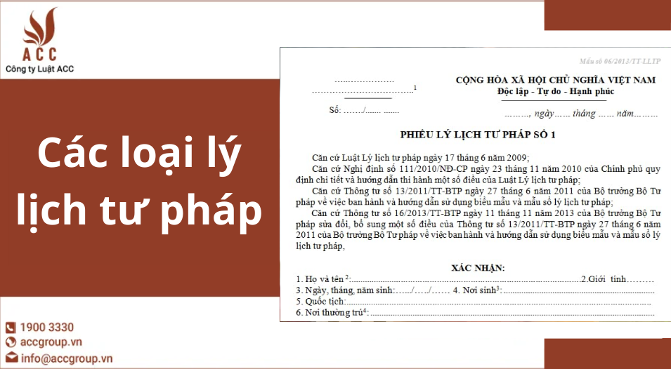 Các loại lý lịch tư pháp