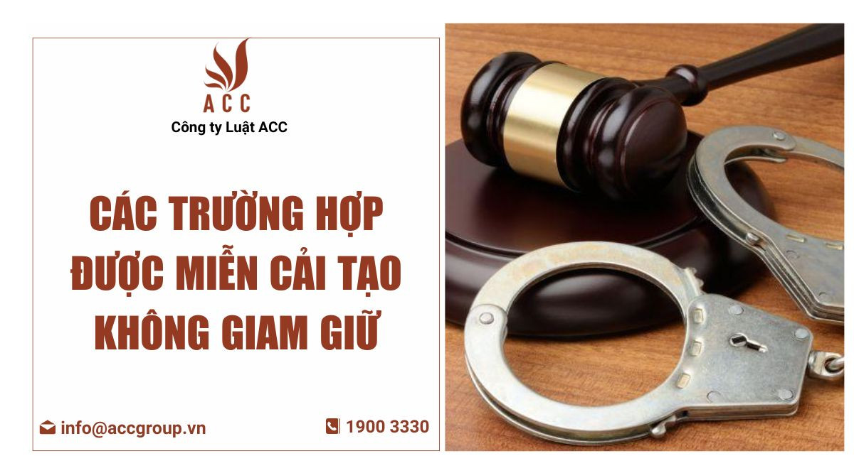 Các trường hợp được miễn cải tạo không giam giữ