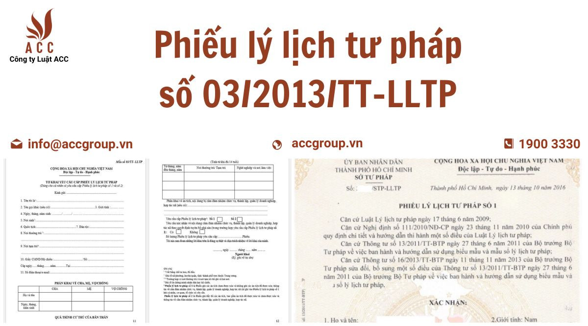 Phiếu lý lịch tư pháp theo mẫu số 03/2013/TT-LLTP