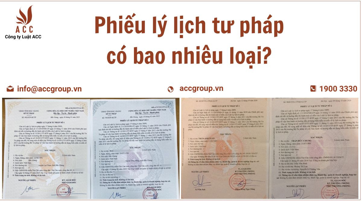 Phiếu lý lịch tư pháp có bao nhiêu loại?