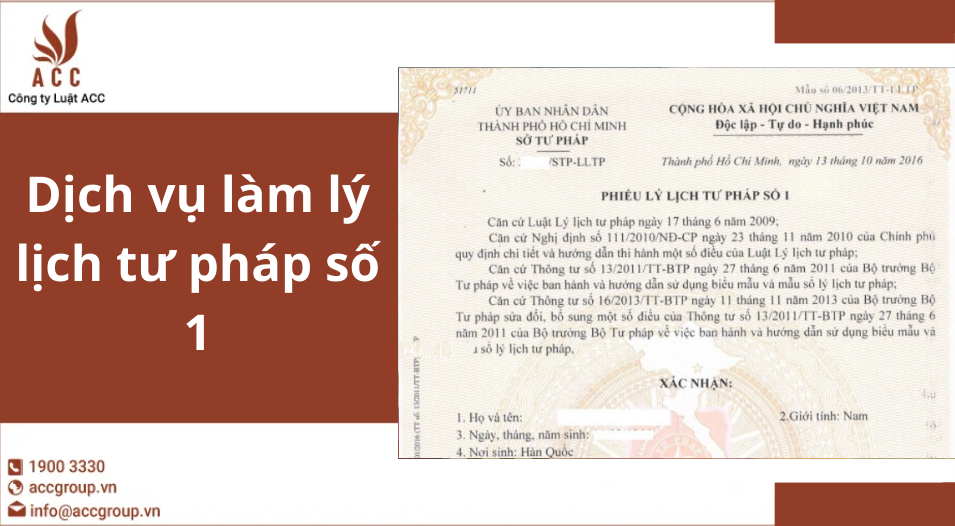 Dịch vụ làm lý lịch tư pháp số 1