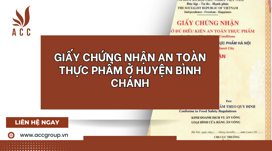 Giấy chứng nhận an toàn thực phẩm tại huyện Bình Chánh