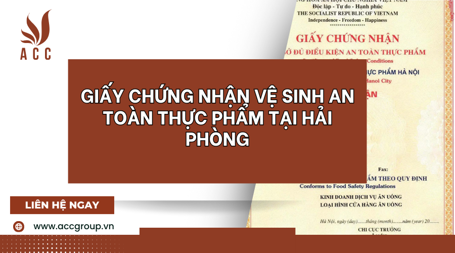Giấy chứng nhận vệ sinh an toàn thực phẩm tại Hải Phòng