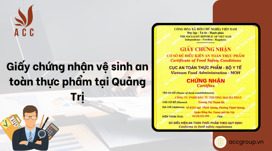 Giấy chứng nhận vệ sinh an toàn thực phẩm tại Quảng Trị