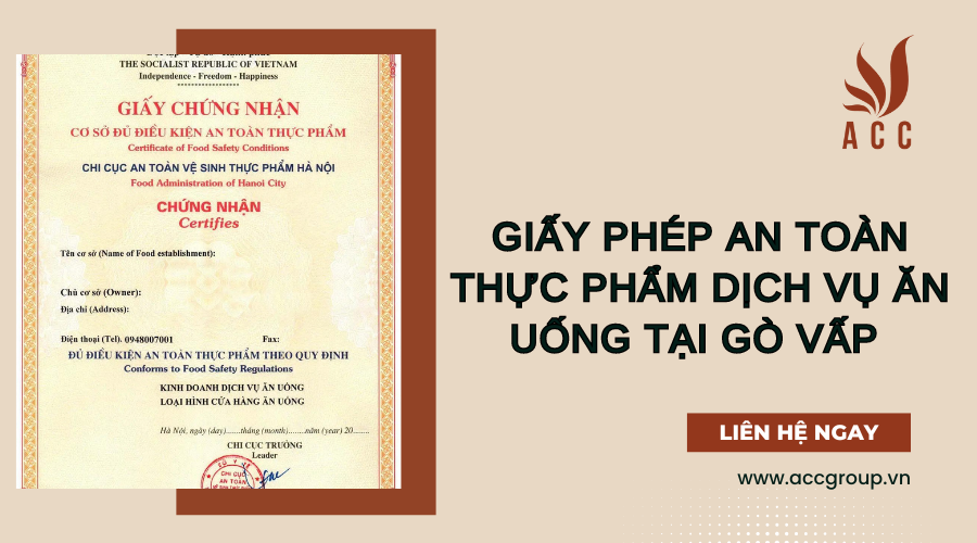 Giấy chứng nhận vệ sinh an toàn thực phẩm tại Gò Vấp