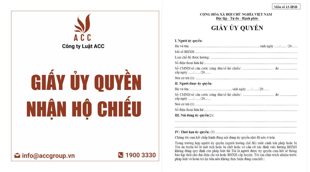 Giấy uỷ quyền nhận hộ chiếu