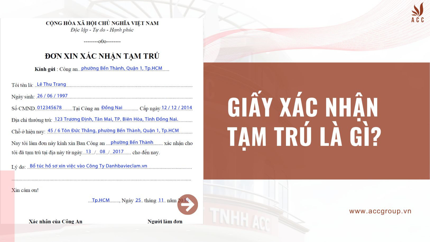 Giấy xác nhận tạm trú là gì?