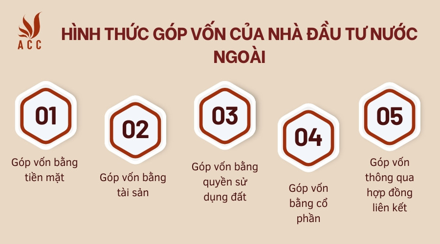 Hình thức góp vốn của nhà đầu tư nước ngoài