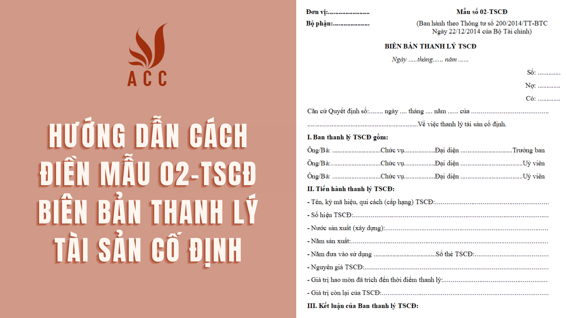 Hướng dẫn cách điền biên bản thanh lý tài sản cố định