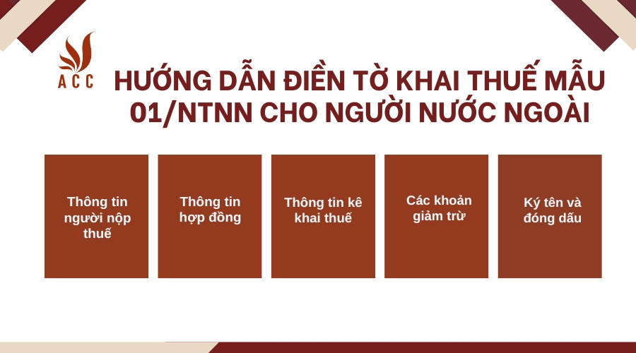 Hướng dẫn điền tờ khai thuế Mẫu 01/NTNN cho người nước ngoài