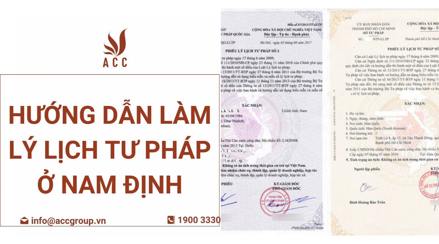 Hướng dẫn làm lý lịch tư pháp ở Nam Định