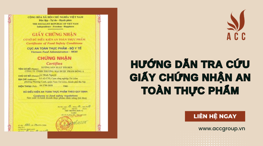 Hướng dẫn tra cứu giấy chứng nhận an toàn thực phẩm