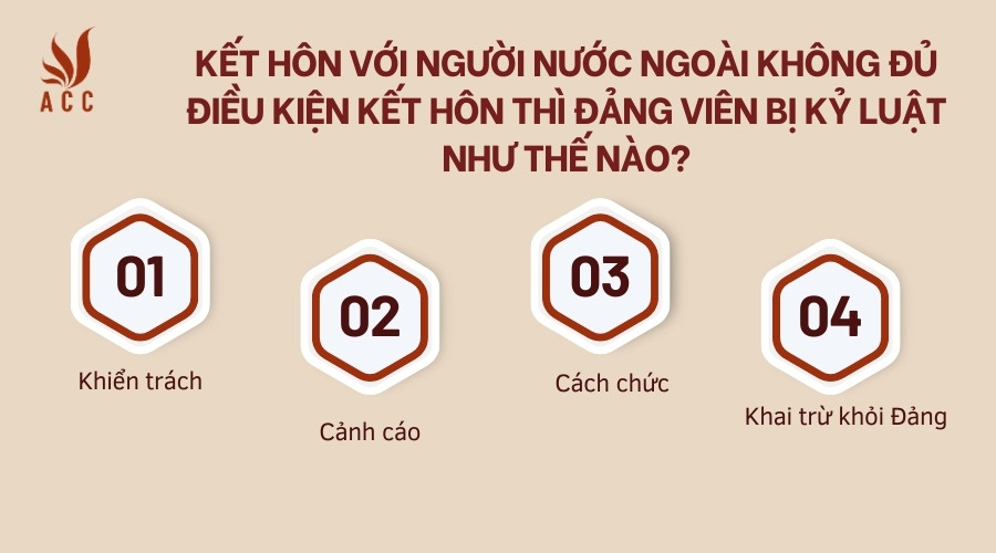 Kết hôn với người nước ngoài không đủ điều kiện kết hôn thì Đảng viên bị kỷ luật như thế nào?