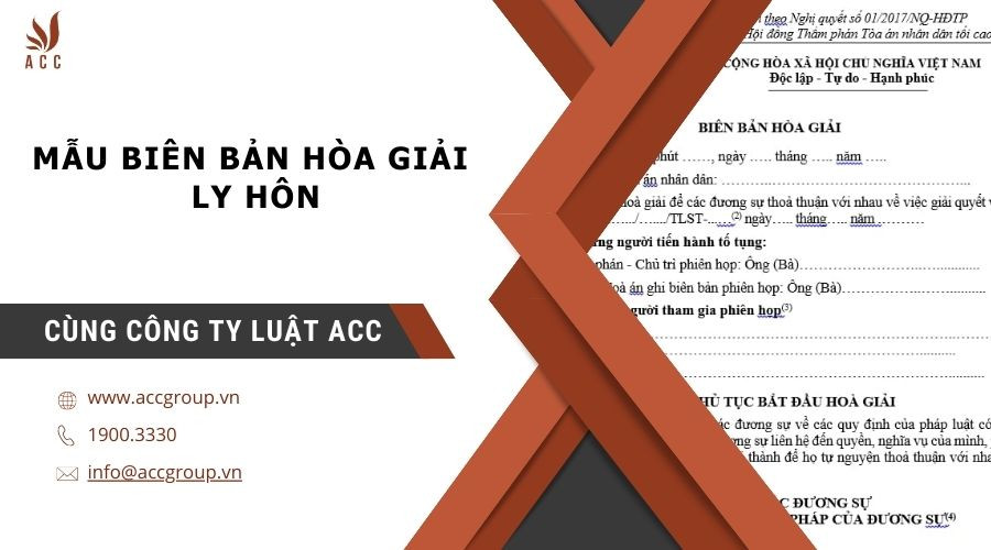 Mẫu biên bản hòa giải ly hôn