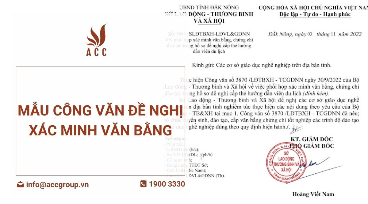 Mẫu công văn đề nghị xác minh văn bằng