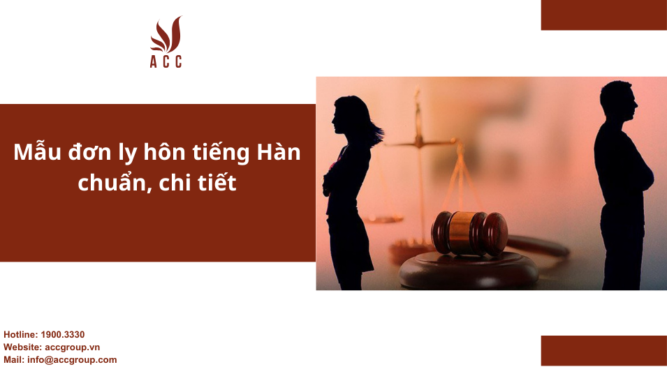 Mẫu đơn ly hôn tiếng Hàn chuẩn, chi tiết