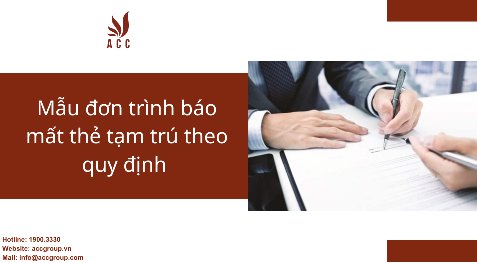 Mẫu đơn trình báo mất thẻ tạm trú theo quy định