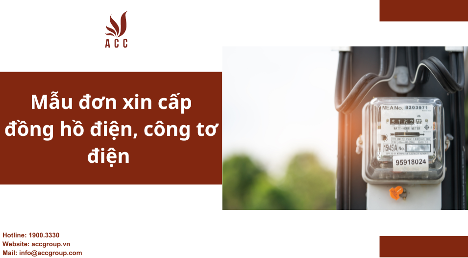 Mẫu đơn xin cấp đồng hồ điện, công tơ điện