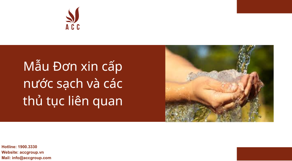 Mẫu Đơn xin cấp nước sạch và các thủ tục liên quan