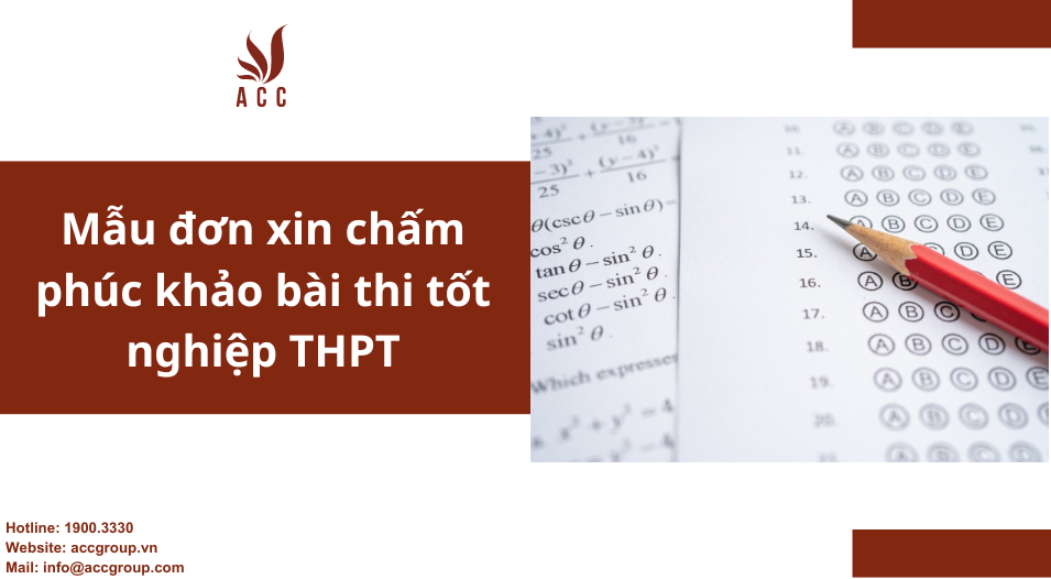 Mẫu đơn xin chấm phúc khảo bài thi tốt nghiệp THPT
