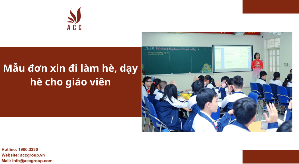 Mẫu đơn xin đi làm hè, dạy hè cho giáo viên