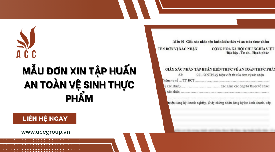 Mẫu đơn xin tập huấn an toàn vệ sinh thực phẩm