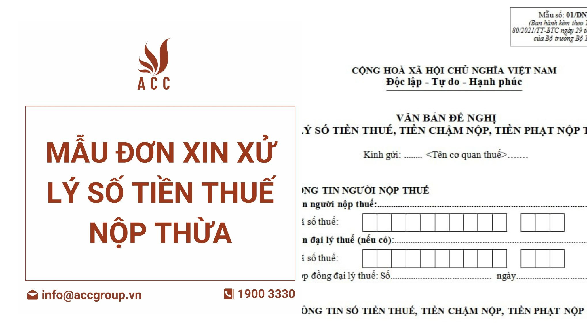 Mẫu đơn xin xử lý số tiền thuế nộp thừa