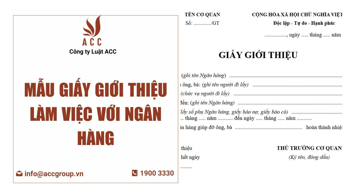 Mẫu giấy giới thiệu làm việc với ngân hàng