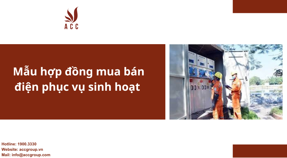 Mẫu hợp đồng mua bán điện phục vụ sinh hoạt