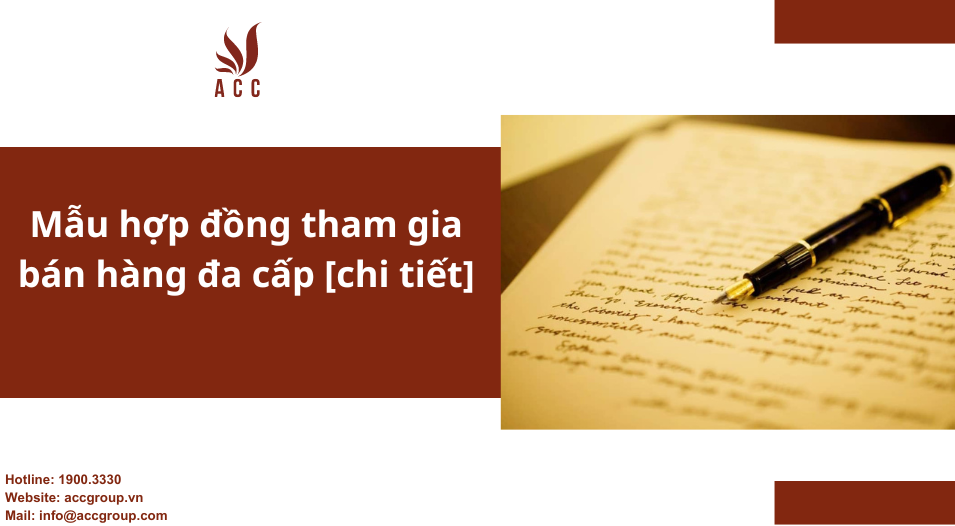 Mẫu hợp đồng tham gia bán hàng đa cấp [chi tiết]