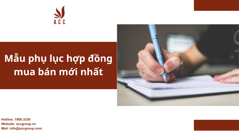 Mẫu phụ lục hợp đồng mua bán mới nhất