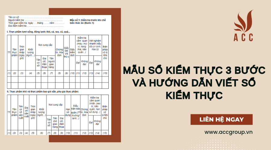 Mẫu sổ kiểm thực 3 bước và hướng dẫn viết sổ kiểm thực