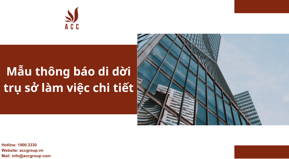 Mẫu thông báo di dời trụ sở làm việc chi tiết