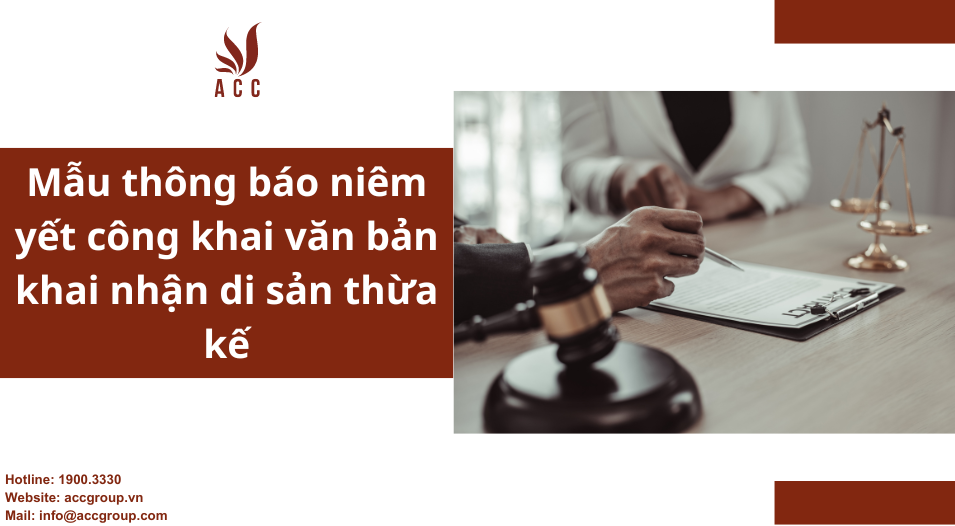 Mẫu thông báo niêm yết công khai văn bản khai nhận di sản thừa kế