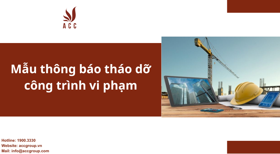 Mẫu thông báo tháo dỡ công trình vi phạm